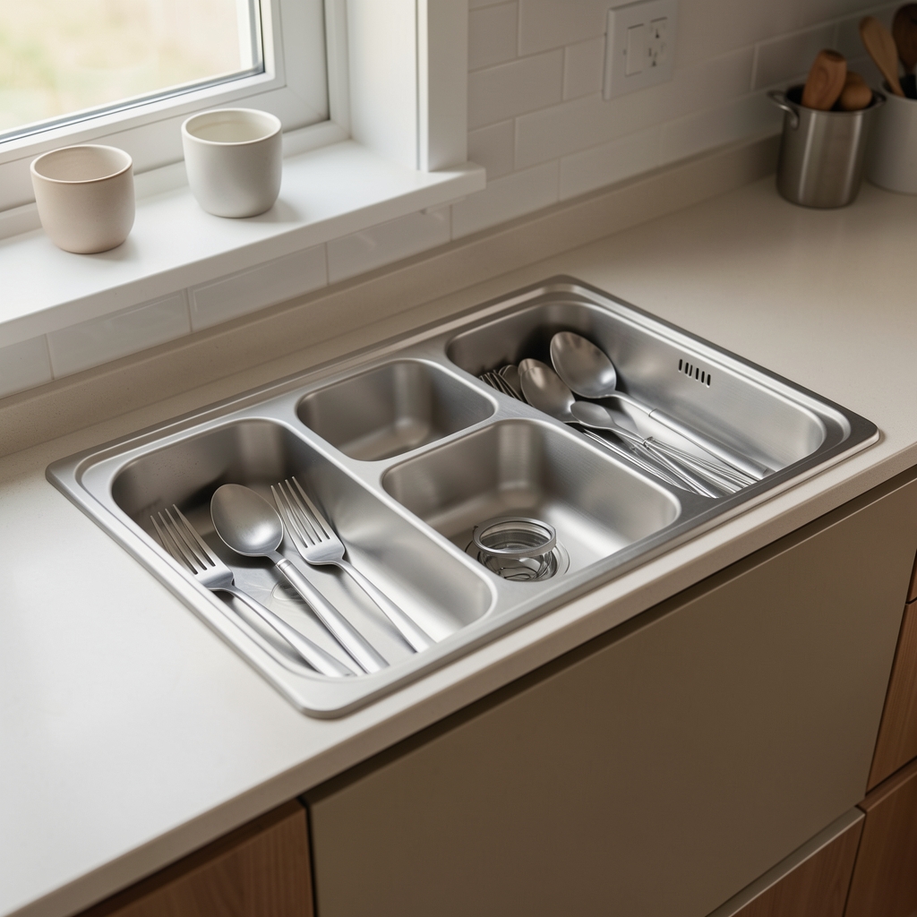 Organizadores de encimera con compartimentos vacíos para utensilios de cocina